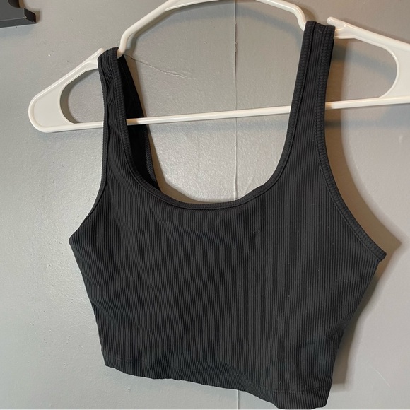Offline by Aerie Black Ribbed Cropped Bra Top size small - Picture 1 of 6